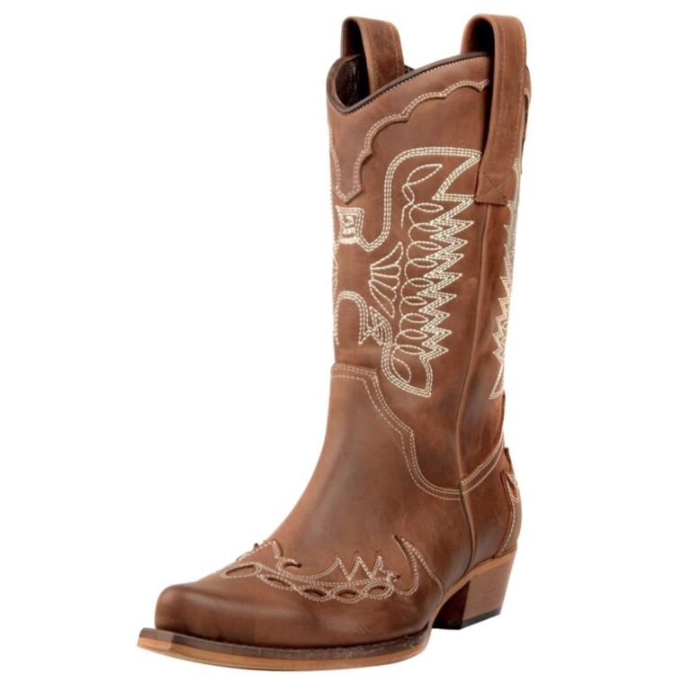 Bottes De Cowboy Dan Post Homme - Taille 9D - Cuir Noir Brodé (Occasion)