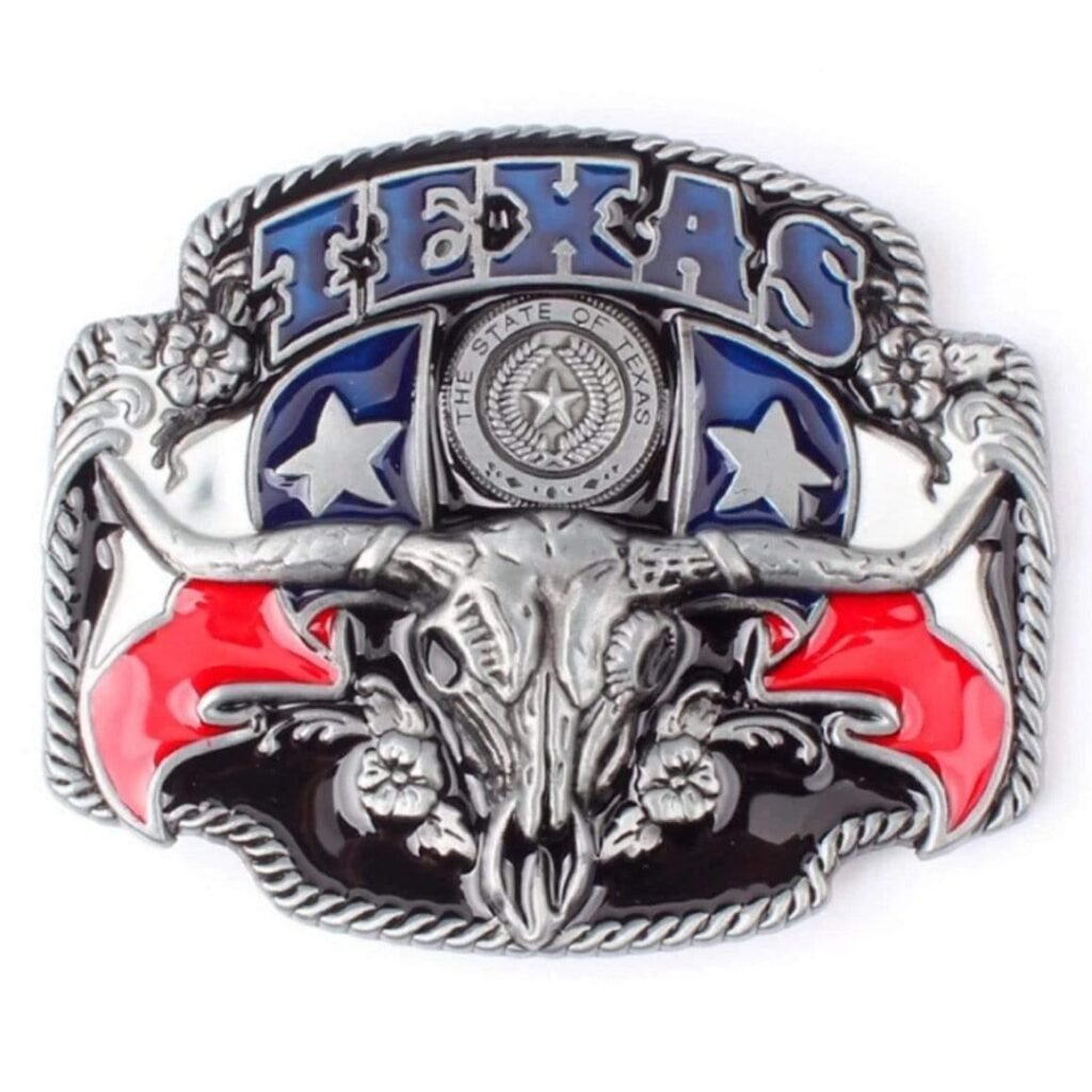 RENHUI Boucles de ceinture de rodéo Cowboys Big White Cowboy Metal Boucles de ceinture personnalisées pour ceinture de cow-boy