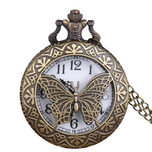 Antikt västerländskt fjärilskvarzfickur