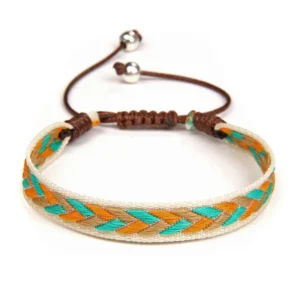 Damvästerländskt handgjort flätat armband med tofs - Typ 16