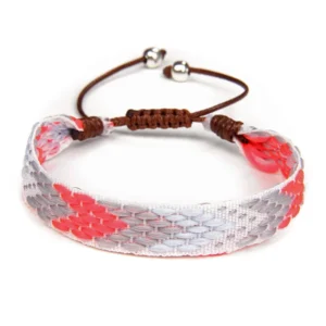 Damvästerländskt handgjort flätat armband med tofs - Typ 20