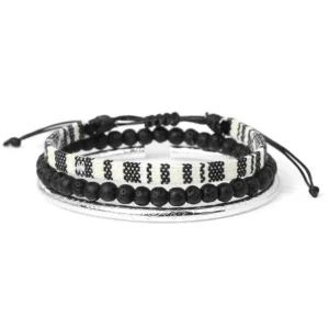 Damvästerländskt handgjort flätat armband med tofs - Typ 31