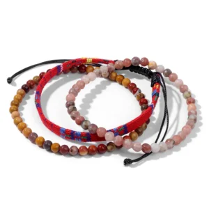 Damvästerländskt handgjort flätat armband med tofs - Typ 39