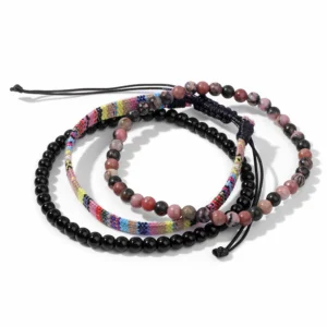 Damvästerländskt handgjort flätat armband med tofs - Typ 40