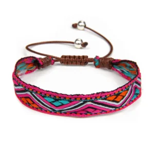 Damvästerländskt handgjort flätat armband med tofs - typ 21