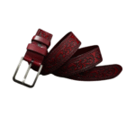 Herr västern blommig graverat läderbälte - Mörkröd