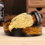 Herr western örnspänne äkta läderbälte - 1