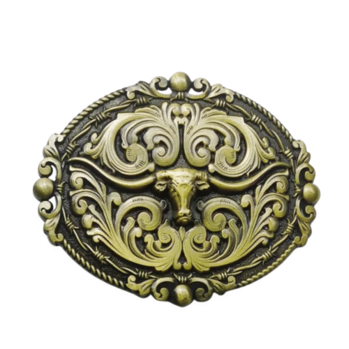 Koskalle blomstrande västern bältespänne - bronze