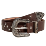 Kvinnors västern nitat läderbälte