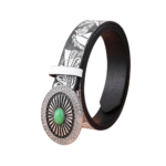 Kvinnors westernbälte med utsmyckat spänne och stensdetalj - Vit 112cm