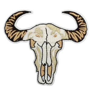 Longhorn tjurskalle cowboy broderad lapp