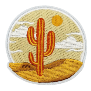 Öken solnedgång kaktus cowboy broderad patch