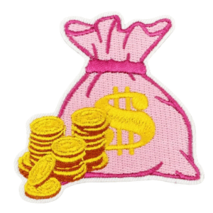 Pengapåse och mynt broderad cowboylapp