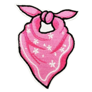Rosa bandana cowboy broderad patch