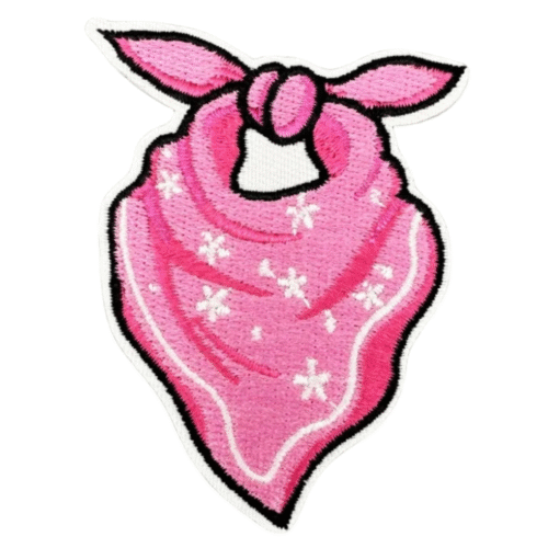 Rosa bandana cowboy broderad patch