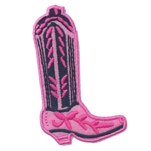 Rosa cowboy boot västern broderad patch