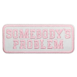 Rosa någons problem cowboy broderad patch