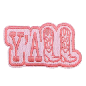 Rosa y’all cowboystövlar broderad patch