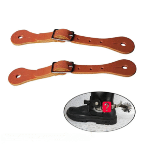 Rostfritt stål västern cowboysporrar med mässingsrowel - 1 par röd