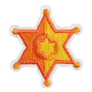 Sheriffstjärna cowboy broderad lapp