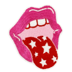 Stjärnig tunga cowboy broderad patch