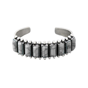 Sydvästligt damturkost manschettarmband - vit