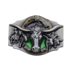 Västern longhorn cowboy bältespänne med rodeo detalj