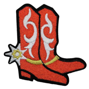 Västernsporre cowboy-stövlar med broderad lapp