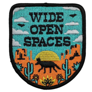 Vidöppna vidder cowboy-broderad patch