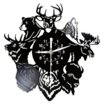 Vilda djurssiluett västlig väggklocka