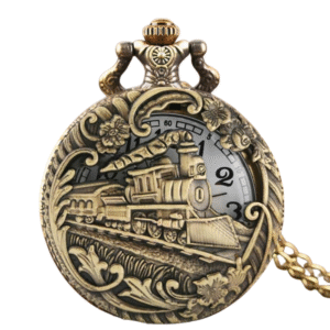 Vintage steampunk brons fickur kvarts halsbandskedja