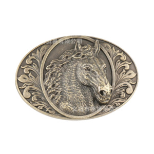 Western hästhuvud bältespänne - brons