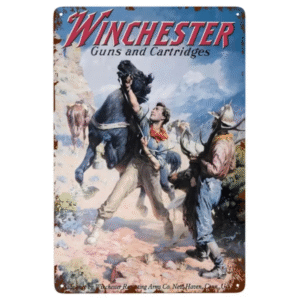 Winchester vapen och patroner cowboy metallväggplatta