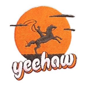 Yeehaw solnedgångscowboy broderad patch